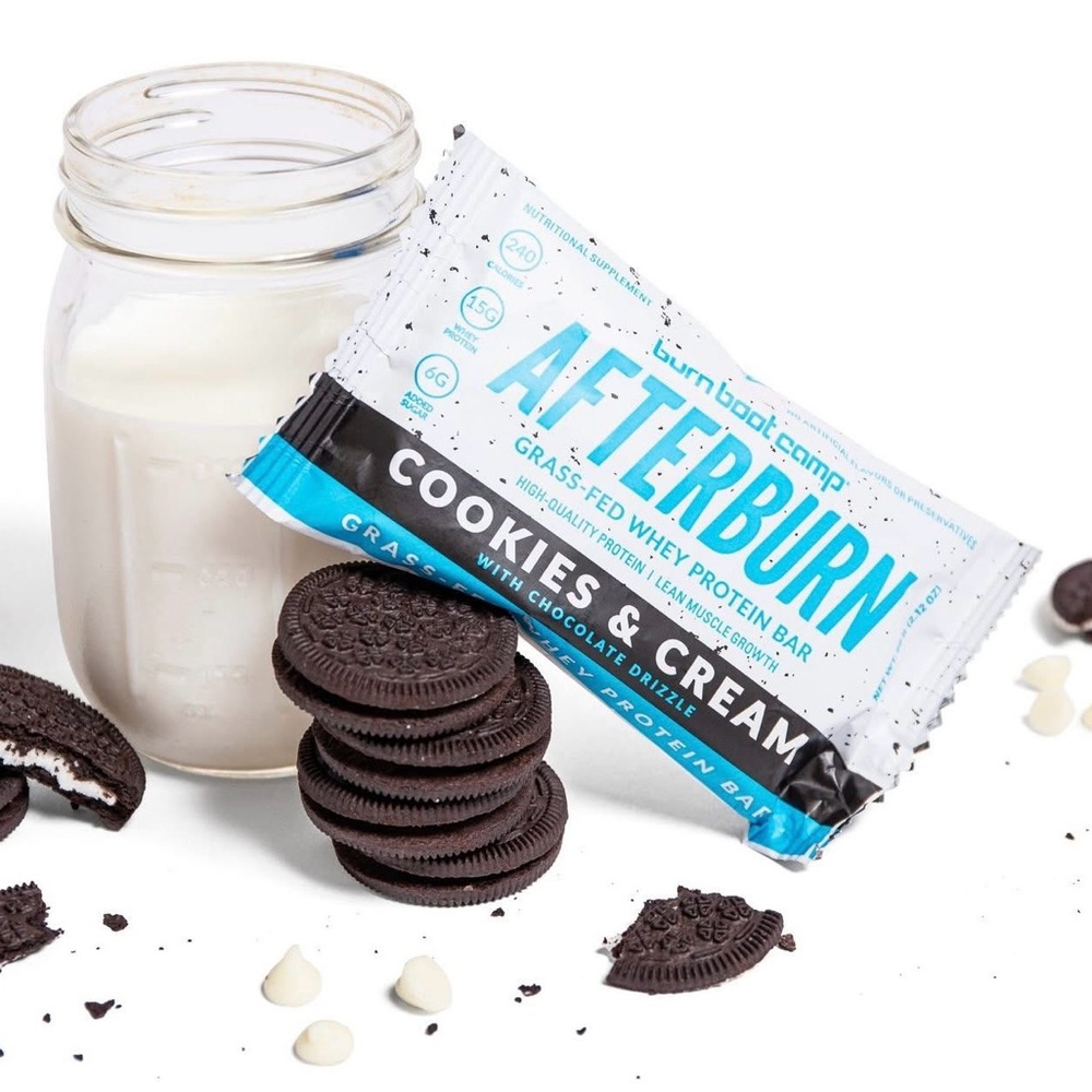 27 ct Cookies & Cream Afterburn Protein Bars 
BURN BOOT CAMP 17G Gluten Free Gym